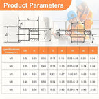 Metric Rivet Nut Assortment Kit, 105Pcs Carbon Steel SAE Rivet Nut, M3 M4 M5 M6 M8 UNC Flat Head Rivnut Set, Threaded Insertion Nut Sets for Automotive, Mechanical and Other Equipment