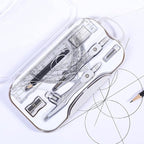 Math Geometry Sets 10 Piece Student Supplies with Shatterproof Storage Box,Includes Rulers,Protractor,Compass,Eraser,Pencil Sharpener,Lead Refills,Pencil,for Drafting and Drawings（Grey）