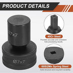 HARFINGTON Hydraulic Hole Punch Die 7x7mm Square Hole 40Cr Steel Electric Punching Kit for CH70 Electric Punching Machine, Black
