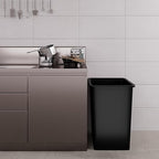 35 Gallon Black Square Commercial Trash Garbage Can | Outdoor Office Restaurant School Kitchen
