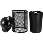 Global Industrial 36 Gallon Outdoor Steel Trash Can with Dome Lid, Plastic Liner and Anchor Kit Included, 23-1/2" Diameter x 40" H, Powder Coat Finish, Unassembled, Black