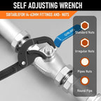Pipe Wrench Set, 10” and 15” Self Adjusting Wrench 2-Piece Plumbing Tools for 0.55“-2.36”/14-60mm Standard Nuts, Irregular Nuts,Pipes Use