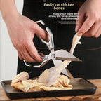 Multi-Purpose Kitchen Scissors,stainless steel scissors,Poultry Shears,Sharpeners Bottle Openers Zester and More Stainless Steel,for opening cans and heavy duty poultry cutting (Black)