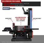 BUCKTOOL Dual Speed 1" x 42" Belt Disc Sander Combo, Bench Knife Sharpener with Large Work Table, Professional Benchtop Belt Sander with Direct-drive 4.8A Brushless Motor for Metalworking, BD1801DS