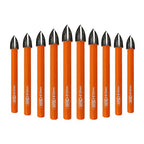 Carbide Tip Drill Bit-BGTEC Wood Drill Bits, 10pcs Round Shank 3/8" Cross Hard Alloy Drill Bits for Wood Plastic Masonry Brick