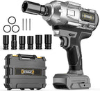 Cordless Impact Wrench 1/2 inch for Dewalt 20v Battery, 900FT-LBS(1200N.m) Brushless Electric Impact Gun for Car Home, High Torque Power Impact Driver with 6Pcs Sockets & Storage Case (No Battery)