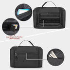 Hanging Toiletry Bag for Men, Tactical Dopp Kit Toiletry Travel Bag, Large Hygiene Organizer Shower Bag for Camping Outdoor, Black
