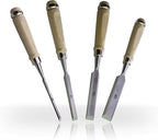 Woodworking 4 PC Wood Chisel Set Chrome-Vanadium Steel with Hornbeam Handles for Carpentry, Woodworking, Carving, Craftsman, 1/4 inch,1/2 inch,3/4 inch, 1 inch
