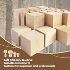 Basswood Carving Blocks,25 Pcs Whittling Wood Basswood Blocks with 3 Sizes,Bass Wood for Wood Carving,Wooden Blocks for Crafts for Beginners Kids and Adults