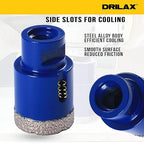 Drilax Pro Series 1-1/2 Inch Diamond Hole Saw for Angle Grinders | 1-3/8" Depth | 5/8"-11 Thread | Ideal for Shower Valves, Handles, Drain Pipes & Dry Drilling | Long Life