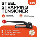 IDL Packaging S-290 Heavy Duty Popular High Tensile Feed-Wheel Tensioner for 3/8" to 3/4" Steel Strapping