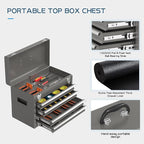 5-Drawers Tool Chest, 2-in-1 Mechanic Rolling Tool Box Removable Lockable Tool Storage Cabinet, Metal Tool Cart with Drawers and Wheels for Garage, Workshop