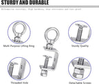 4-Pack Small C Clamps – 304 Stainless Steel Beam Clamps with M10 Screw Ring | Adjustable, Rust-Resistant I Beam Clamps for Ring Beams, Welding, Woodworking, Plants & Desk Use. Wide Jaw Openings (45MM)