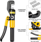 YUZES Hydraulic Crimping Tool and Cable Cutter, 12 AWG to 00 (2/0), 10 Tons Battery Cable Crimper Tool with 9 Crimping Dies, Crimping Tool for Cable Lug, Wire Terminal Lug