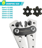 DURATECH Battery Cable Lug Crimping Tool with Wire Cutter-Wire Crimper Tools-AWG 10 8 6 4 2 1/0-Battery Terminal Crimper for Heavy Duty Wire Lugs, Copper Lugs