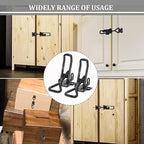 4 Pack Toggle Clamp Latch 4003 Style 1320lbs Capacity, Black Adjustable Toggle Clamps with Lock, Heavy Duty Latch Clamp with Quick Metal Release for Cabinet Boxes, Trunk Clamps and Smoker Doors