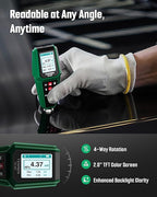 TESMEN TCG-2001 Paint Thickness Gauge for Cars, Digital Paint Meter with Data Bar Graph, 4-Way Backlit Color Screen, Car Paint Mil Thickness Tester with Limit Alarm for Used Car Buyers - Green