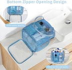 Mesh Shower Caddy Portable for College Dorm Room Essentials, Shower Tote Bag with Hanging Hook and Drawstring, Quick Dry Toiletry Bag with 6 Pockets for Bathroom, Swimming, Gym, Camping, Beach, Travel