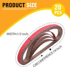 1/2 X 18 Inch Sanding Belts 40 Grit, 1/2" x 18" Ceramic Sanding Belts for Belt Sanders, Metal Finishing, Rust Removal, Woodworking, 20 Pack