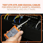 TEMPO Communications PA1594 Network Cable Tester | LAN & AV Cable Continuity Tester | 8-Way RJ45, UTP, STP, Coaxial Cables