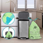13 Gallon,50 Count, Compostable Trash Bags with Drawstring,Tear Resistant Kitchen Food Scrap Waste Bag, ASTM D6400, US BPI and Europe OK Compost Home Certified