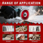 5 Pcs Diamond Saw Blades, 4-1/2'' Tile Cutting Blades for Angle Grinder, Glass Cutting Disc Grinder Blades for Cutting Porcelain Ceramic Granite Marble (Red)
