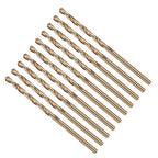 Drill Bit, #42 Cutting Diameter, 4341 HSS Gold Finish 118° Cutting Angle Number Jobber Bits - (Applications: for Drilling Soft Metal Plastic Wood), 10-Pieces