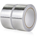 BOMEI PACK Adhesive Aluminum Foil Heat Shield Tape 2 Pack Barrier Fiberglass Thermal Insulation Reflective Material High Temp Protection (2 inch)