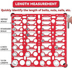 55 Thread Checker - Nut and Bolt Thread Checker Standard and Metric, Bolt Size Finder Bolt and Nut Identifier Gauge with 20 Standard & 16 Metric & 19 Drill Gauges, Bolt Thread Gauge Inch & Metric