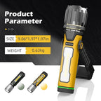 FORTO Magnetic Work Light 2000LM, 5000mAh Rechargeable Flashlight, IPX8 Waterproof Worklight with 240° Rotating Handle, for Emergency, Camping, Garage, Car Repair, Hurricane, Power Outage (Yellow)