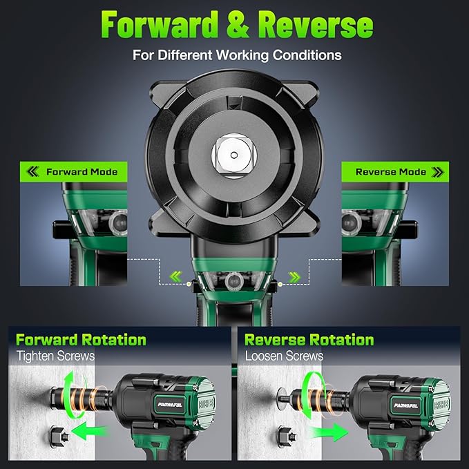 1200N.m(900ft-lbs) Brushless Impact Wrench, High Torque 1/2" Impact Gun with 2 * 21V 4.0AH Battery, Fast Charger, 5 Sockets & Storage Case, Cordless Impact Driver for Home Car Truck Tires
