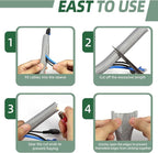 Split Wire Loom Tubing, Cable Protector Sleeve, Braided Cable Management for TV/Computer/Home Theater/Engine Bay, Cord Protectors from Pets No Chew (Grey, 3/8"-10ft)