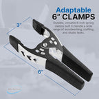 4 Pack - 6" inch Spring Clamp Large Super Heavy Duty Spring Metal Black - 3 inch Jaw Opening
