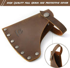 Ringsun Genuine Leather Hatchet Sheath, Handmade Durable Axe Sheath with Belt Loop, Portable Hatchet Cover for Outdoor Hiking Camping Working Blade Protection