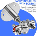 Adjustable Pipe Support Bracket 304 Stainless Steel - Wall Mount Pipe Support Heavy Duty Pipe Bracket Clamp with Screws 2PCS Pipe Strap Clamp for OD Pipe 48-51mm