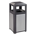 Safco Evos Steel Trash Can, 15 Gallons, Indoor and Outdoor Use, Commercial Garbage Can with Plastic Liner