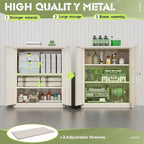 SUNCROWN Metal Storage Cabinets, 36”Locking Cabinet with Doors and Adjustable Shelves, Steel Utility Tool Garage Cabinets for Home, Office, Kitchen, Warehouse,Warm Grey