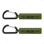 Screwdriver Bit Holder Storage Organizer – Railer 10-Hole Camo Green Bit Holder with Carabiner - 2 Pack