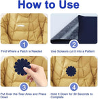 8PCS 7.8x3.9 inch Nylon Repair Patch Self-Adhesive Fabric Patch Down Jacket Repair Patches for Puffer Jackets Tenacious Tape Polyester Waterproof Lightweight Tent Repair Patch Kits for Clothes Bag