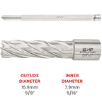 S&F STEAD & FAST HSS Annular Cutter 5/8" Cutting Diameter 2" Depth of Cut, 3/4" Weldon Shank, Mag Drill Bit with Pilot Pin for Magnetic Drill Press
