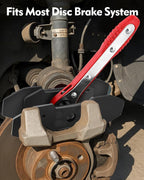 Brake Caliper Compression Tool with Extra 2PCS Large Plates 1.57"-2.95" for Disc Brake Pad Spreader,Caliper Piston Compressor Tool with 4 Brake Caliper Hanger Hooks,Car Brake Repair Tool Red