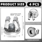 4 Pcs Magnetic Mop Broom Holder Movable Magnetic Broom Holder Rack, Anti Slip Wall Mounted Utility for Cleaning Tools, Garage, Kitchen, Laundry, Garden (Silver)