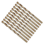 Drill Bit, #6 Cutting Diameter, 4341 HSS Gold Finish 135° Cutting Angle Number Jobber Bits - (Applications: for Drilling Soft Metal Plastic Wood), 10-Pieces