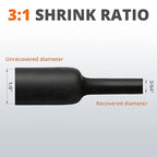 Wirefy 1/8" Heat Shrink Tubing - 3:1 Ratio - Adhesive Lined - a resistant Heat Shrink - Black - 50 Feet Roll
