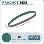 HARFINGTON 1/2 x 24 Inch Sanding Belts, 10 Pcs 60 Grit Zirconia Abrasive Belt Sander File Belt for Woodworking, Metal Polishing, Knife Sharpener