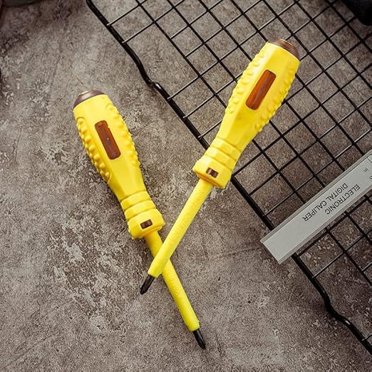 Fielect 10pcs Circuit Tester, Voltage Tester Pen Screwdriver Electric Test Detector, Phillips Screwdriver Test Pencil 100-500V