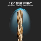 17/32" (4pcs) Cobalt Drill Bit Set, M35 High Speed Steel Jobber Length Drill Bit Kit for Hardened Metal, Stainless Steel, Cast Iron, Wood and Plastic, with Index Storage Case