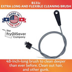 48" Flexible Long Pipe Brush | AC Drain Cleaner Tool | Sink Line Unclogger | Condensate Line Cleaning Brush | Easy Cleaning Flexible Drain Snake for Food, Hair & Clog Removal by FryOilSaver Co. B313C