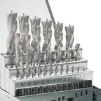 Metric Brad Point Wood Drill Bit Set, 25Pcs High Speed Steel Drill Bit Set with Double Flutes Design for Carpenter Woodworking and All Types of Wood (1mm - 13mm)