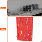 TORACK 3Pcs Metal Pegboard Panels(12x24 inch) for Wall Garage Tools Storage Pegboard System for Workbench, Modular Peg Board Tool Organizer Board Kit(Pack of 3, Red)